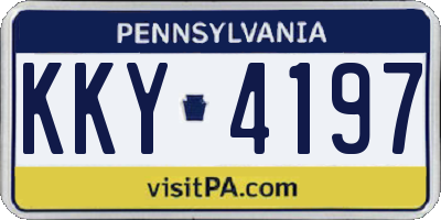 PA license plate KKY4197