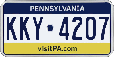 PA license plate KKY4207
