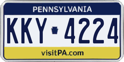 PA license plate KKY4224