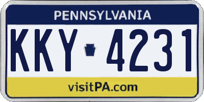 PA license plate KKY4231