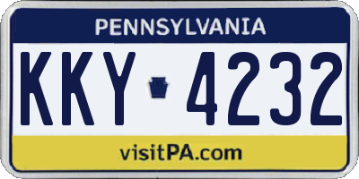 PA license plate KKY4232