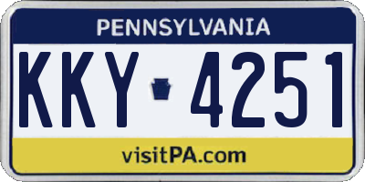 PA license plate KKY4251