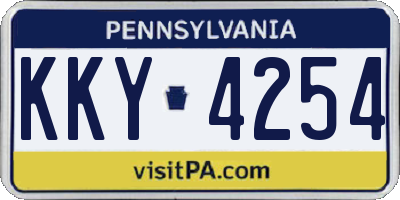 PA license plate KKY4254