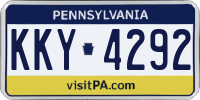 PA license plate KKY4292