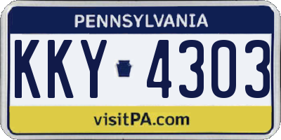 PA license plate KKY4303