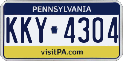 PA license plate KKY4304
