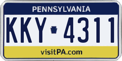 PA license plate KKY4311