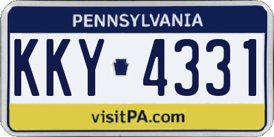 PA license plate KKY4331