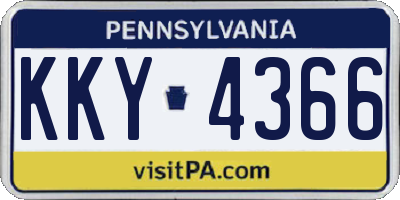 PA license plate KKY4366