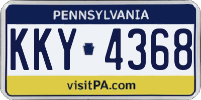 PA license plate KKY4368