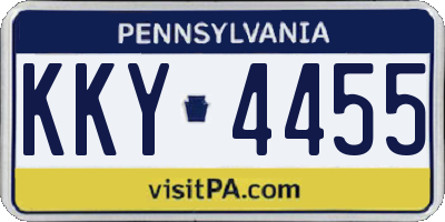 PA license plate KKY4455