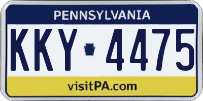 PA license plate KKY4475