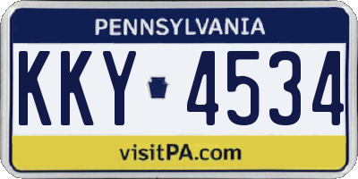 PA license plate KKY4534