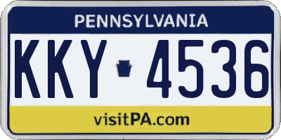 PA license plate KKY4536