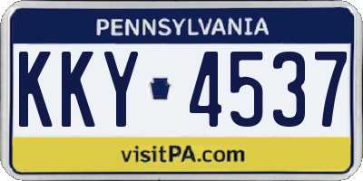 PA license plate KKY4537