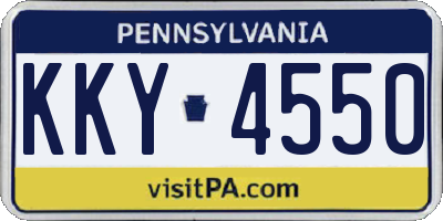 PA license plate KKY4550
