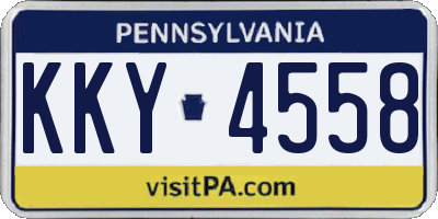 PA license plate KKY4558