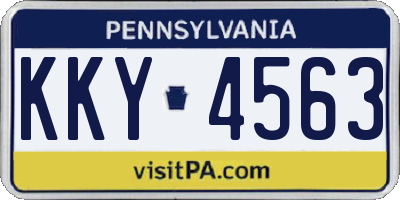 PA license plate KKY4563