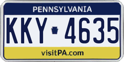 PA license plate KKY4635