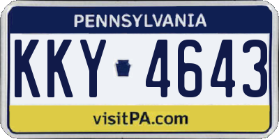 PA license plate KKY4643