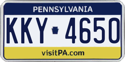 PA license plate KKY4650