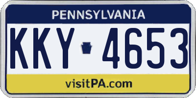 PA license plate KKY4653