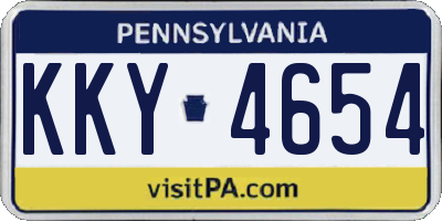 PA license plate KKY4654