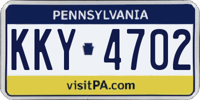 PA license plate KKY4702