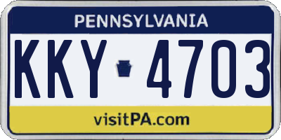 PA license plate KKY4703