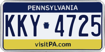 PA license plate KKY4725