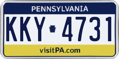 PA license plate KKY4731