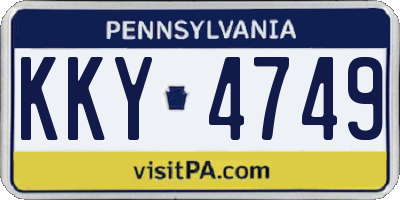 PA license plate KKY4749