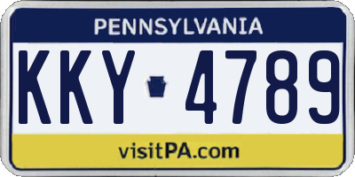 PA license plate KKY4789