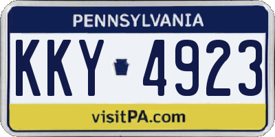 PA license plate KKY4923