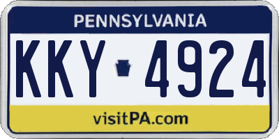 PA license plate KKY4924