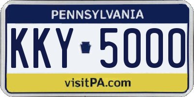 PA license plate KKY5000