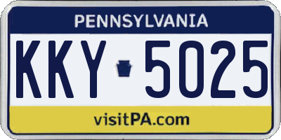 PA license plate KKY5025
