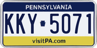 PA license plate KKY5071