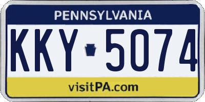PA license plate KKY5074