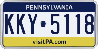 PA license plate KKY5118