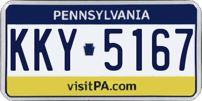 PA license plate KKY5167
