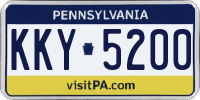 PA license plate KKY5200