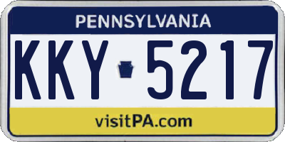 PA license plate KKY5217