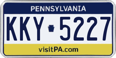 PA license plate KKY5227