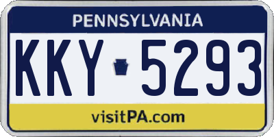 PA license plate KKY5293