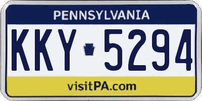 PA license plate KKY5294