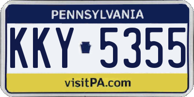 PA license plate KKY5355