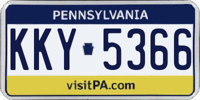 PA license plate KKY5366