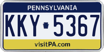 PA license plate KKY5367