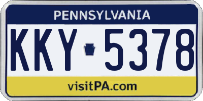PA license plate KKY5378